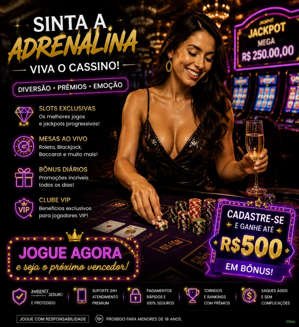 Slots online da 55hh com jackpots progressivos